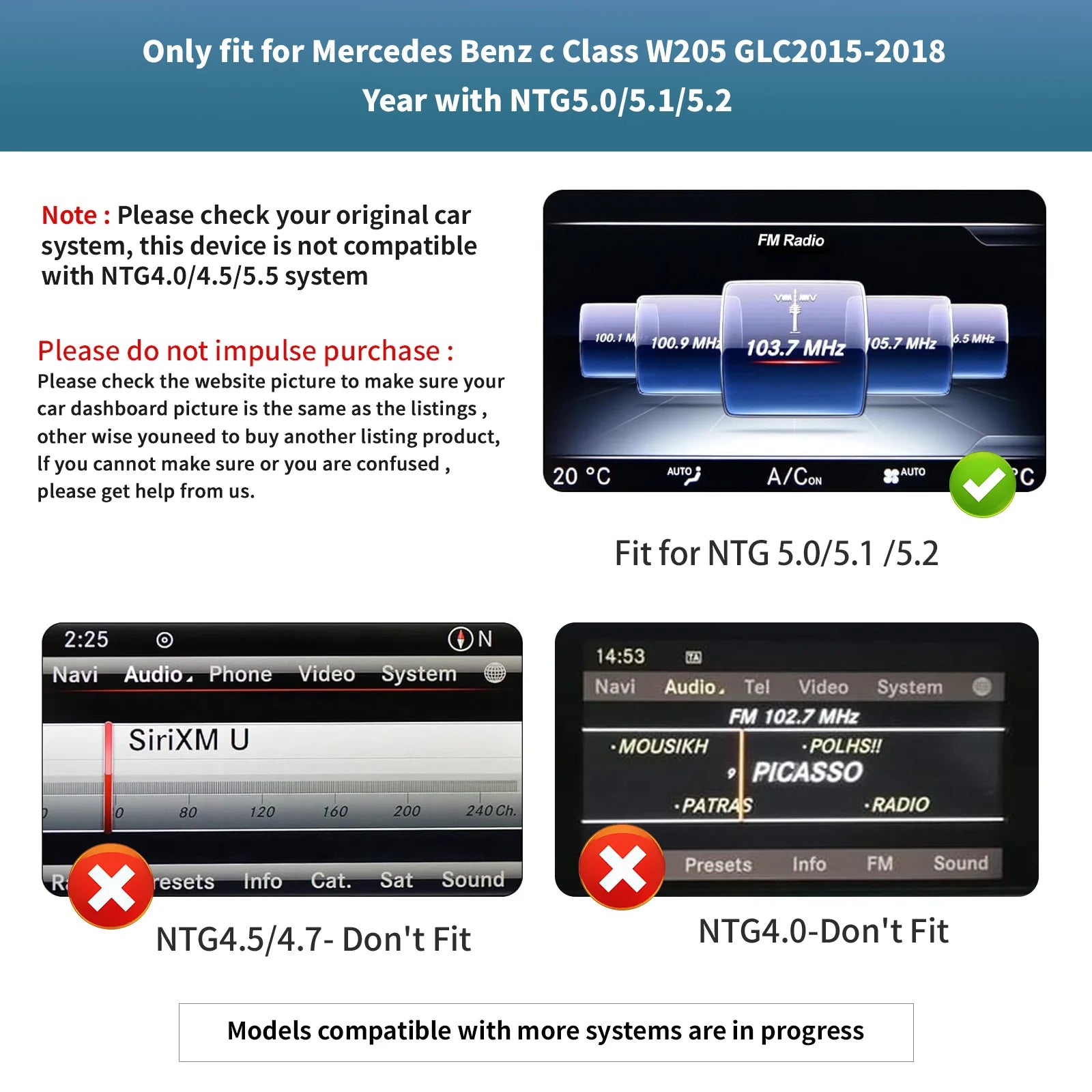 Wireless Carplay/Android Auto 12.3'' Touch screen Multimedia Radio Receiver for Mercedes B