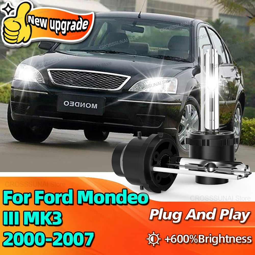 6000K HID Headlight Bulbs 35W Plug N Play D2S Xenon Car Light For Ford Mondeo III MK3 2000