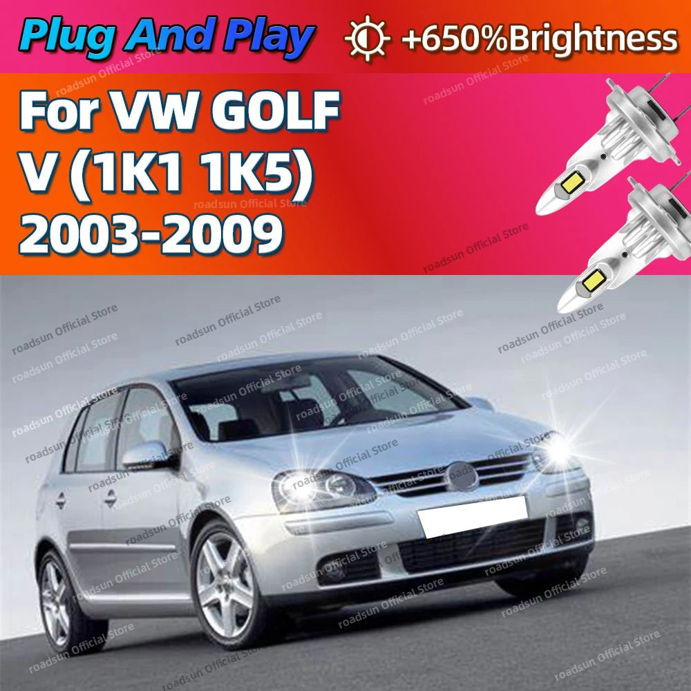 2/4Pcs High Power Headlight Chips LED Lights Bulbs 160W For VW Volkswagen GOLF V 1K1 1K5 2