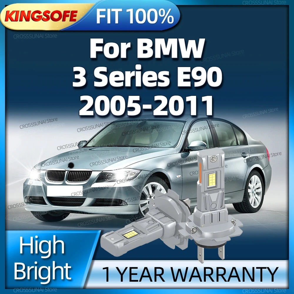 2/4Pcs 180W Led Lights Headlight Bulb Car Lamp For BMW 3 Series E90 2005 2006 2007 2008 20
