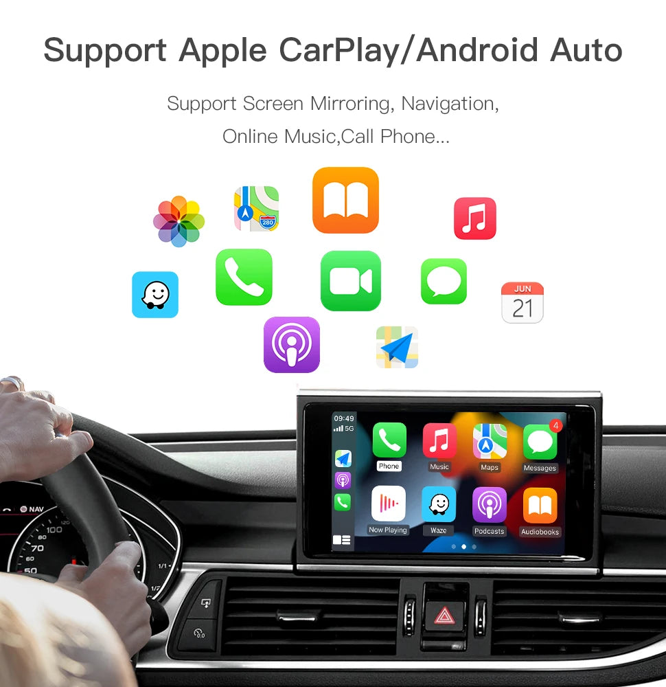 CARABC Wireless CarPlay Android Auto Interface Bluetooth Audio Rear Camera CarPlay For Aud