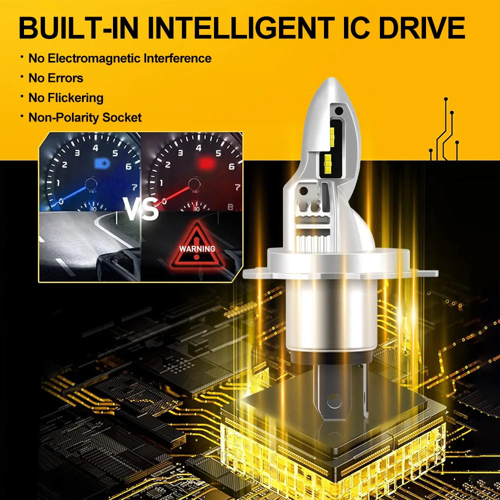 LED Headlight Bulb Mini Wireless 180W 6000K CSP Car Lamp For Hyundai i10 2008 2009 2010 20
