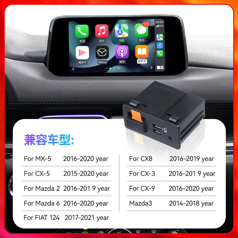 Upgrade P2 For Apple CarPlay Android Auto USB Adapter Hub OEM for Retrofit Mazda 2 3 6 CX3
