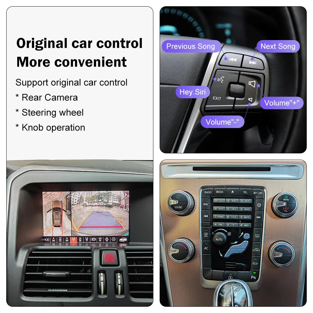 Wireless CarPlay for Volvo V60 XC60 2015-2017 7" LCD Screen Android Auto Mirror Link AirPl | AUTOKITSHOP