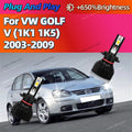 2/4Pcs 30000LM LED Bulb Headlight Auto Diode Lamps Turbo Fan 6000K 12V For VW GOLF V 1K1 1