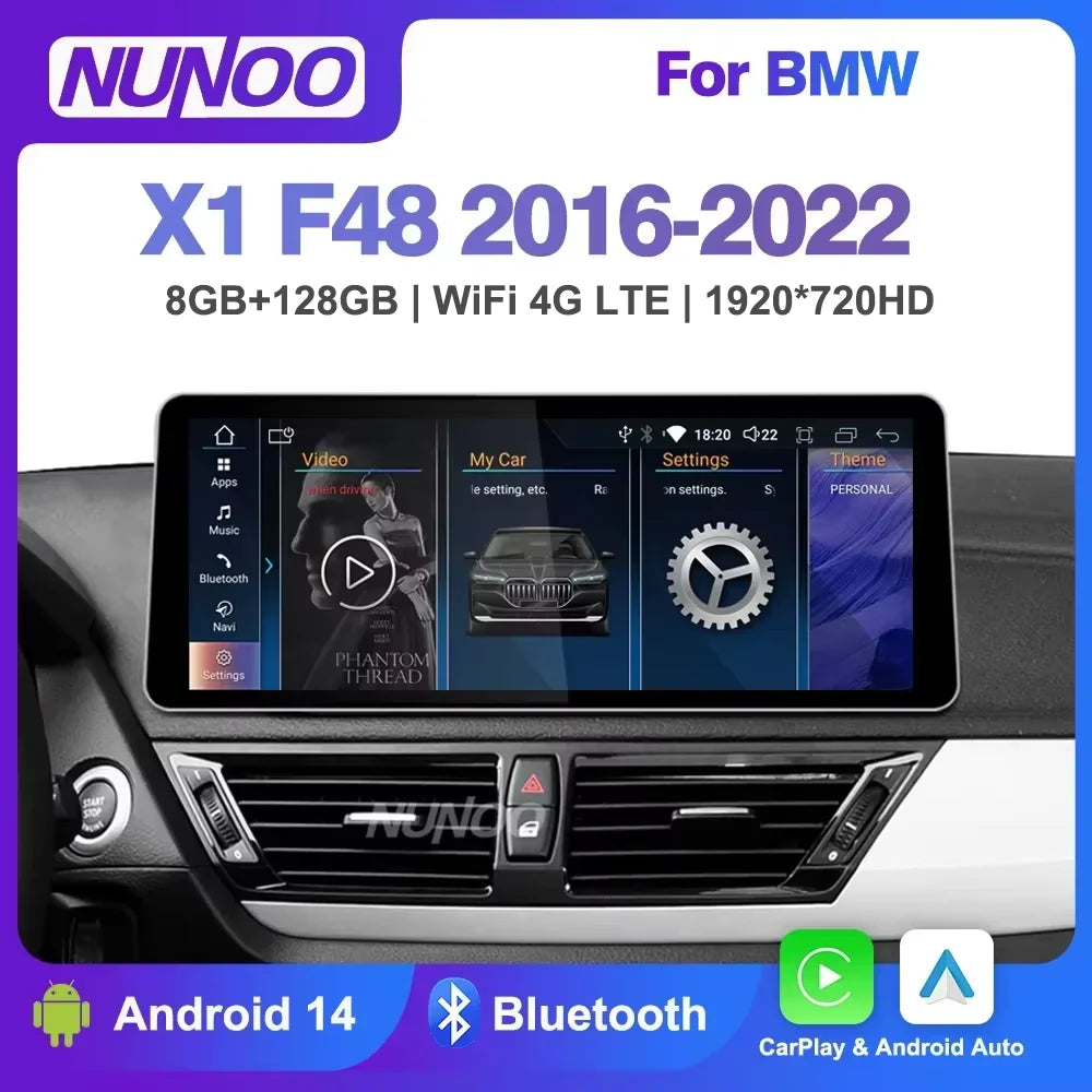 Android 14 Carplay Radio Screen For BMW X1 F48 2016-2022 Car Intelligent System Multimedia