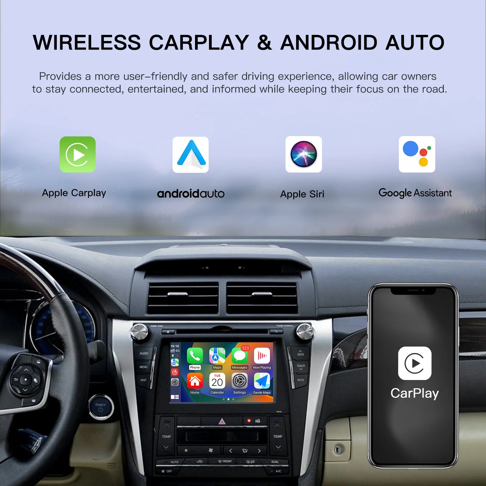 AUTOABC Wireless Carplay Android Auto for TOYOTA Touch2 Entune2.0 Highlander Tundra Sienna | AUTOKITSHOP