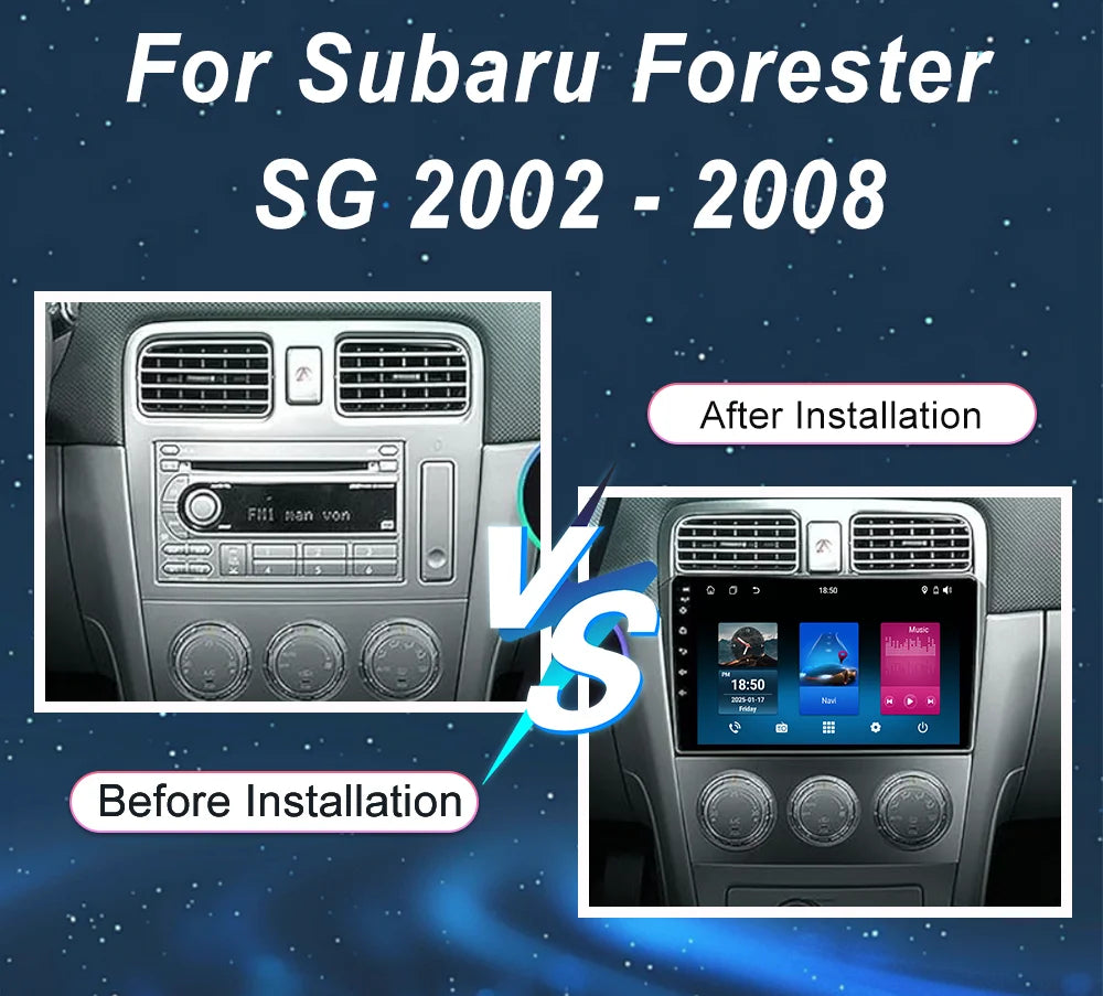 Car Android 15 Radio Stereo For Subaru Forester SG 2002-2008 Auto WIFI Multimedia Player G