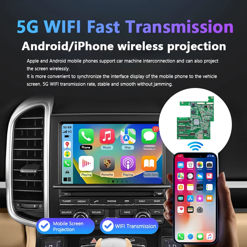 Wireless For Apple Carplay Module For Porsche/Panamera/Cayenne/Macan/Cayman 911 718 PCM 3.