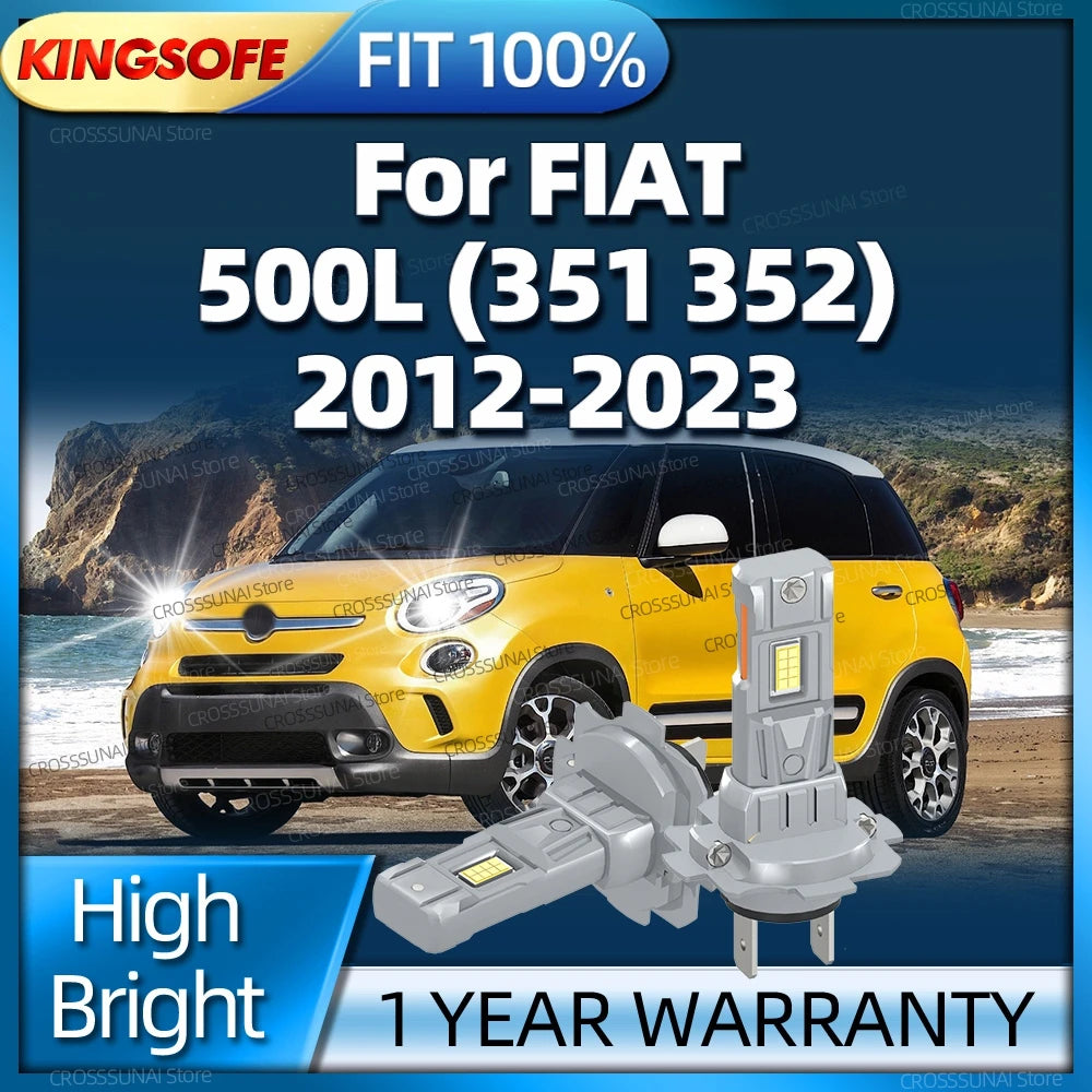 2/4Pcs 180W Powerful LED Bulb Turbo Headlight 6000K CSP Lamp For FIAT 500L 351 352 2012-20
