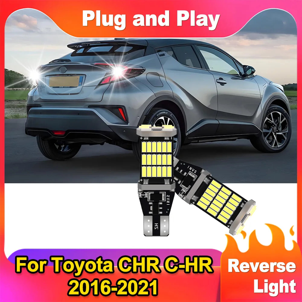 2X T15 W16W 921 Auto Car LED Reverse Lamp 6000K Super Bright Fit For Toyota CHR C-HR 2016