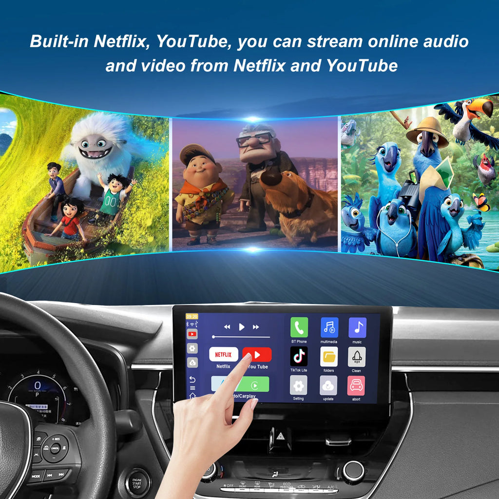 Wireless CarPlay Android Auto AI Box Adapter Built-in Play Store Netflix YouTube Smart Toy | AUTOKITSHOP