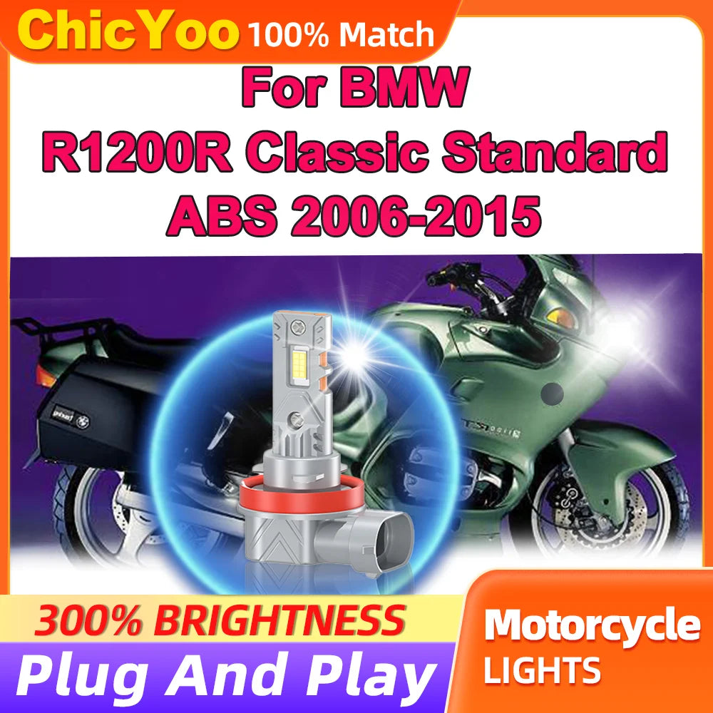 H11 Motorcycle LED Front Light Canbus 6000K Super Bright Moto Headlight 12V For BMW R1200R