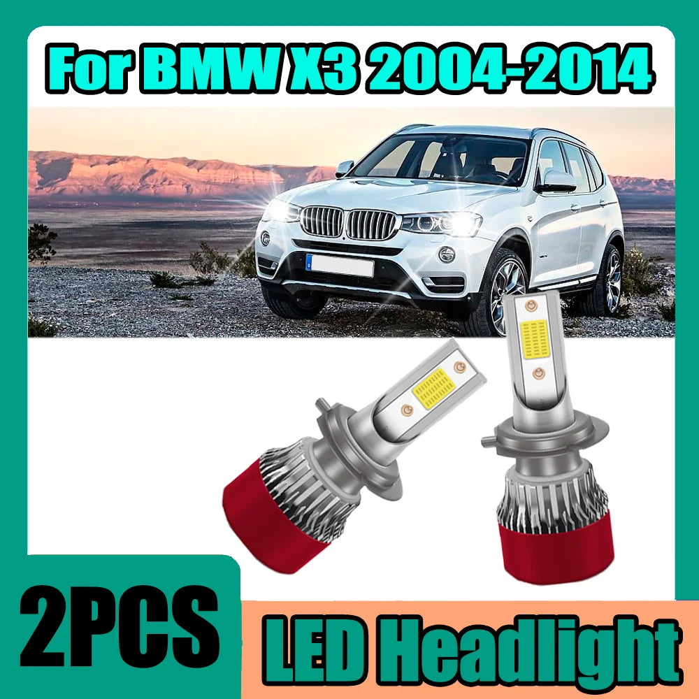 Canbus H7 LED Headlight 6000K White 150W 30000LM Plug and Play For BMW X3 2004 2005 2006 2