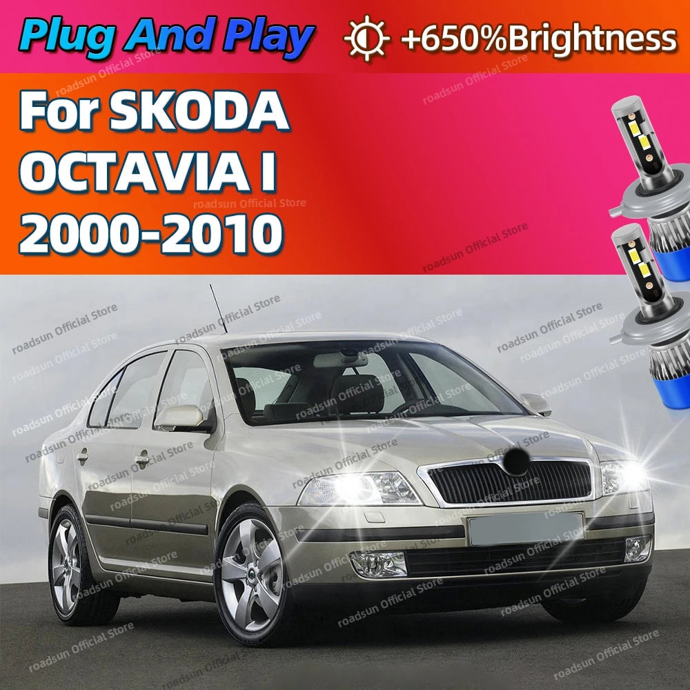 H4 LED Bulb Turbo Headlight 30000LM Powerful Best Car Lamp For SKODA OCTAVIA I 2000-2010 2