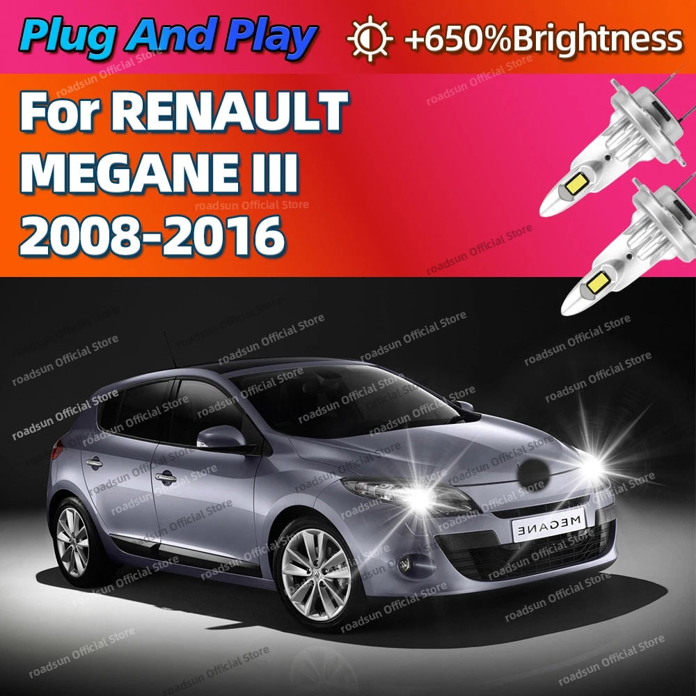 2/4Pcs High Power Car Headlight LED Lights Bulbs 160W For RENAULT MEGANE III 2008-2016 200