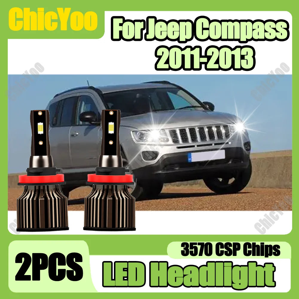 Canbus No Error H11 H8 H9 LED Headlight 3570 CSP Chips 120W 6500K White 12V Plug and Play