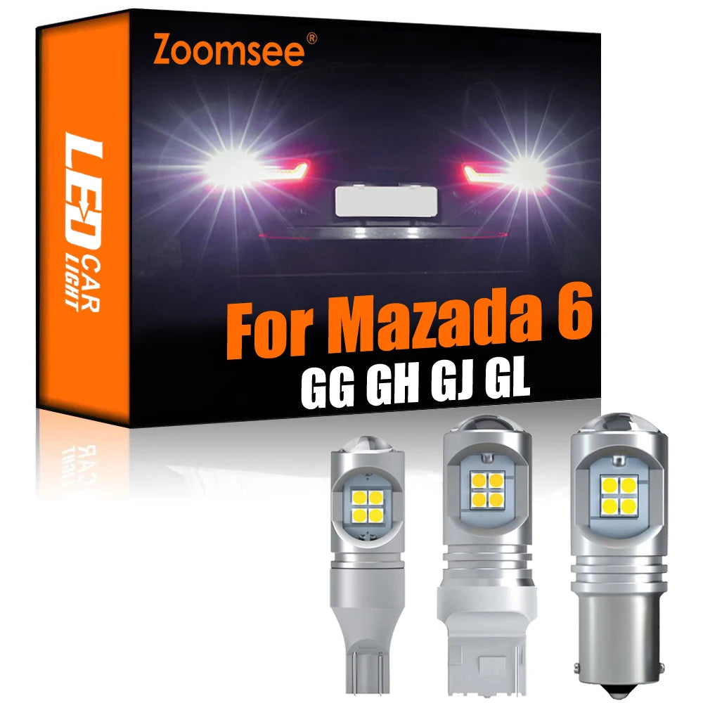 2-Piece LED Interior Light Kit for Mazda 6 GG GH GJ GL Sedan Hatch 2003-2020 - Canbus Dome Map Door Trunk Bulbs | AUT...