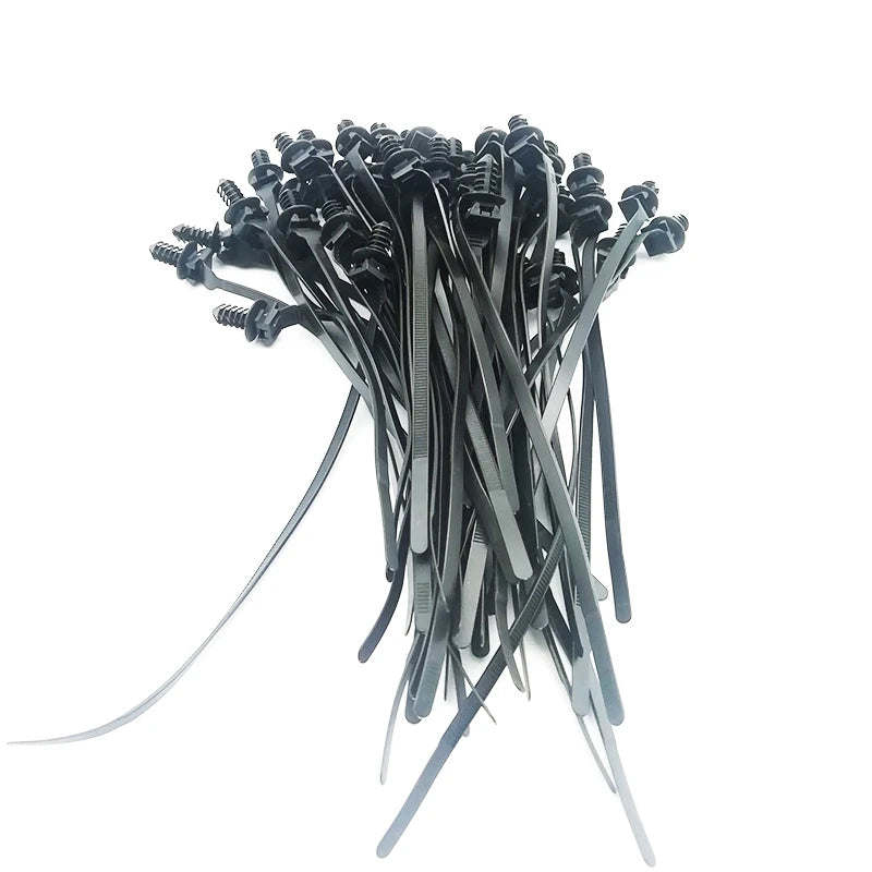 50pcs/lot Car Nylon Cable Tie Clips Detachable Self-Locking Plastic Zip Universal