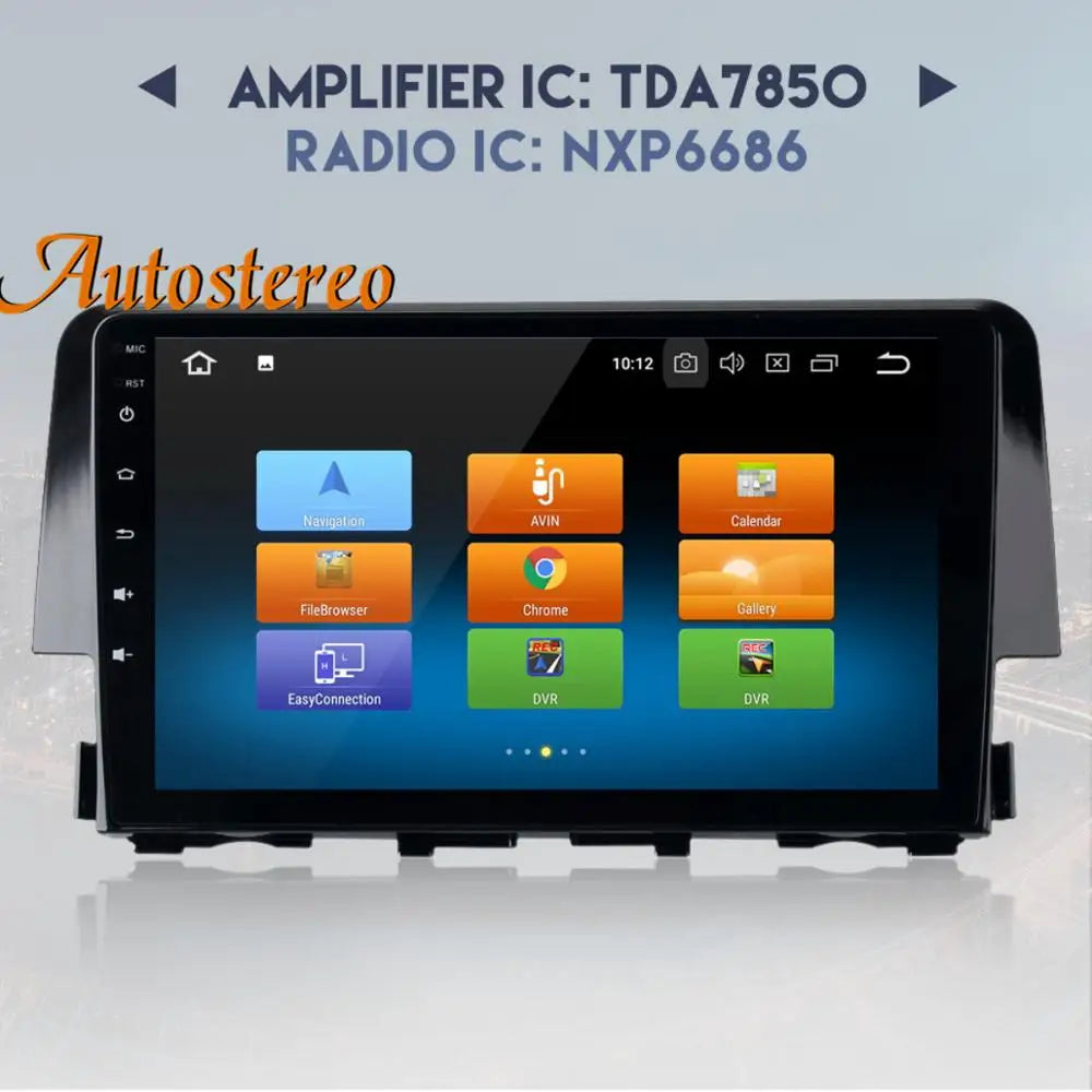 Carplay Android 14 Car GPS Navigation For Honda Civic 2016-2021 Stereo Head Unit DSP Multi