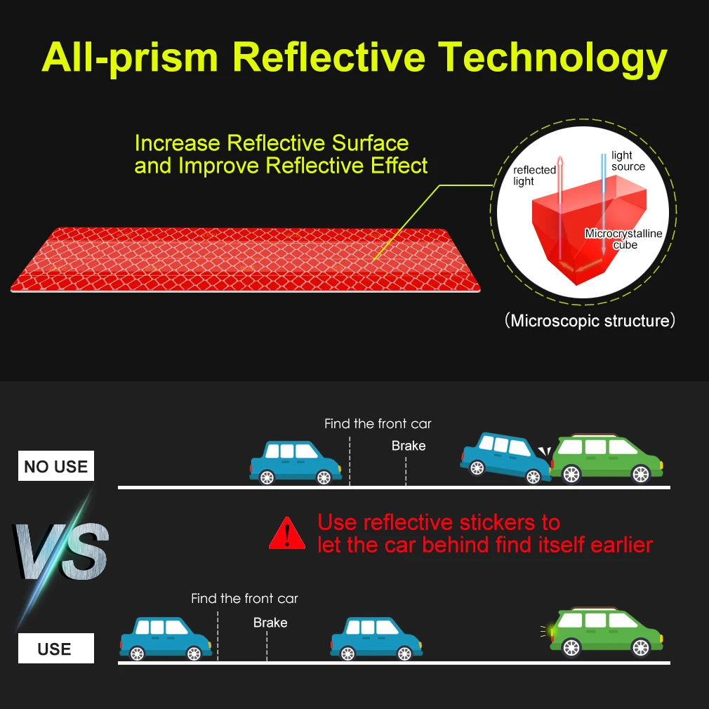Universal 86.5*3.4cm Car Reflective Sticker Tape Car Accessories Reflective Strip Car Body