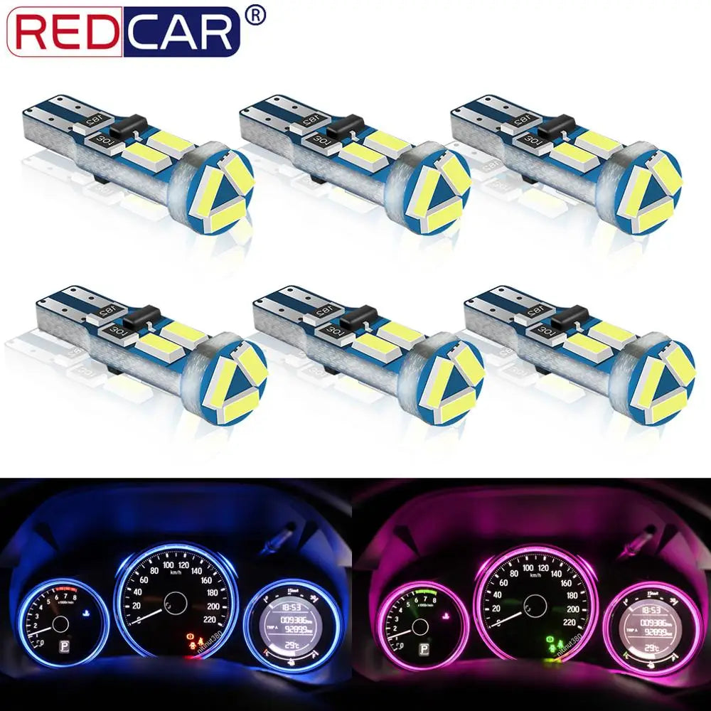 T5 LED W3W W1.2W Auto LED Lamp Car Dashboard Instrument Light 7 Led SMD 4014 Wedge LED Lig
