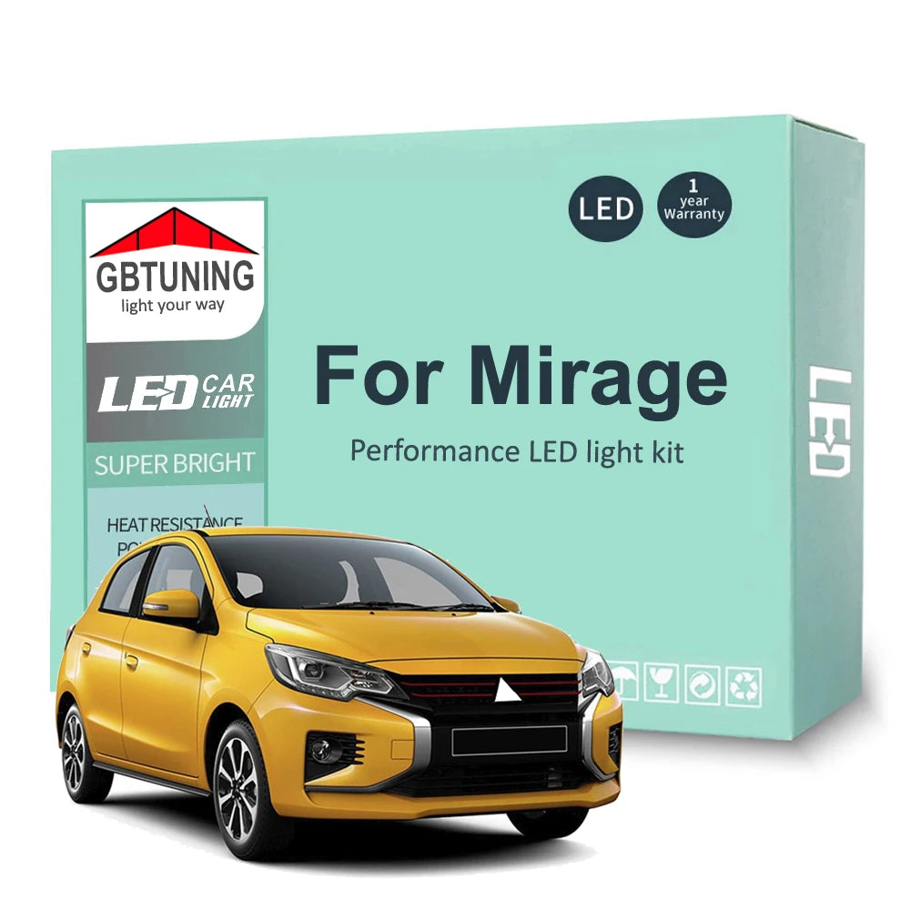 7-Piece LED Interior Light Kit for Mitsubishi Mirage A03A A05A Attrage - Canbus Error-Free Bulbs | AUTOKITSHOP