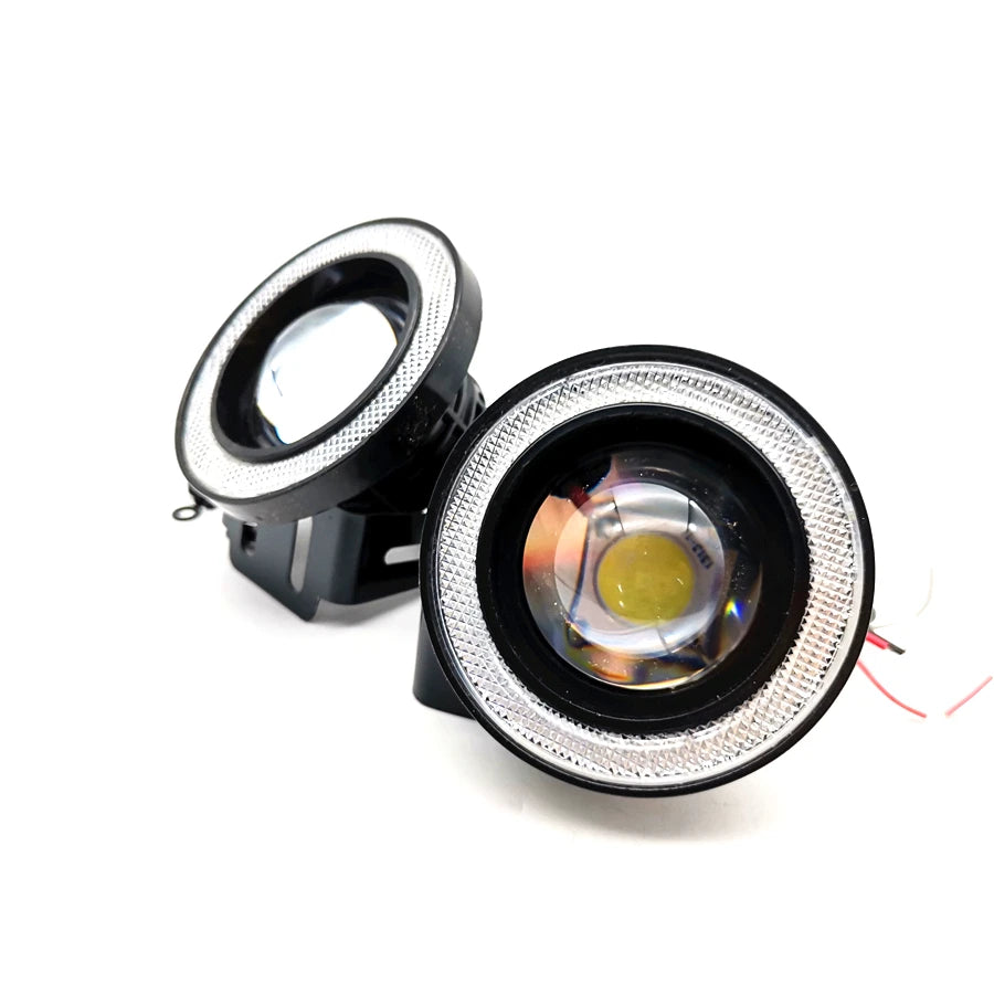 3.5" 12V LED Fog Light Headlight Car Blue Angel Eyes Halo Ring Driving Lamp 1Pair