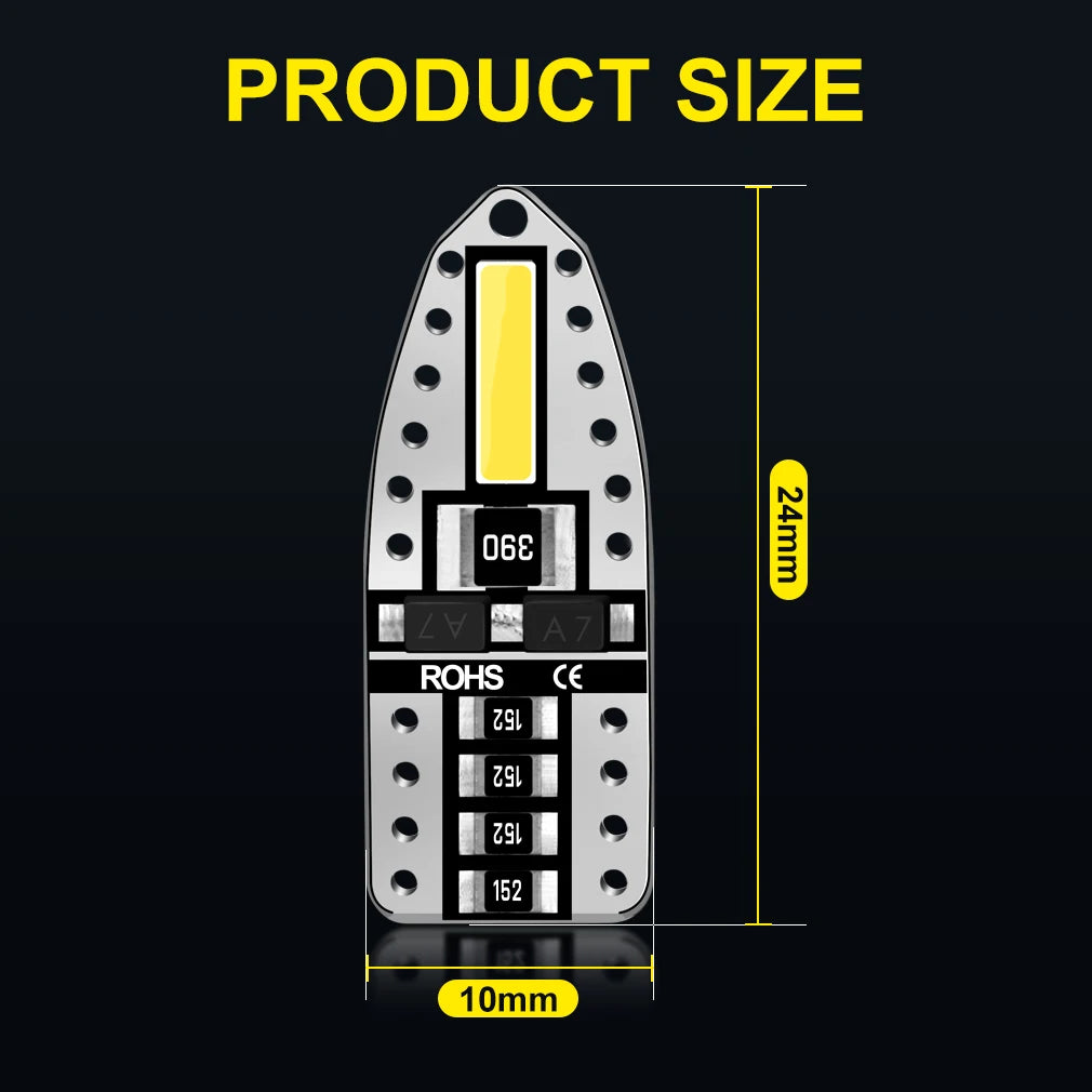 T10 W5W Canbus No Error 168 194 LED Bulb 6000K White Car Interior Lights 7020 Chips Auto C