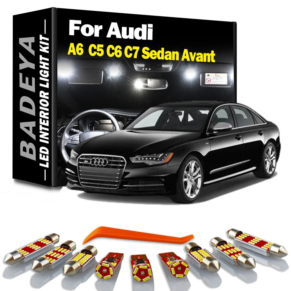 BADEYA Canbus LED Interior Dome Light Map Bulbs Kit For Audi A6 S6 RS6 C5 C6 C7 4B 4F 4G Q