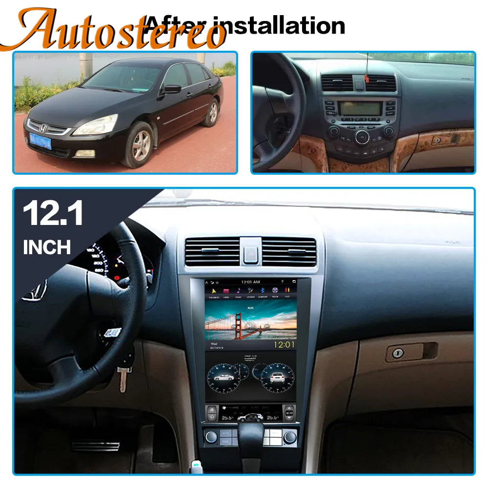 Android 11 8+256GB Car Audio GPS Navigation For Honda Accord 7 2003-2007 Tesla Style Car H