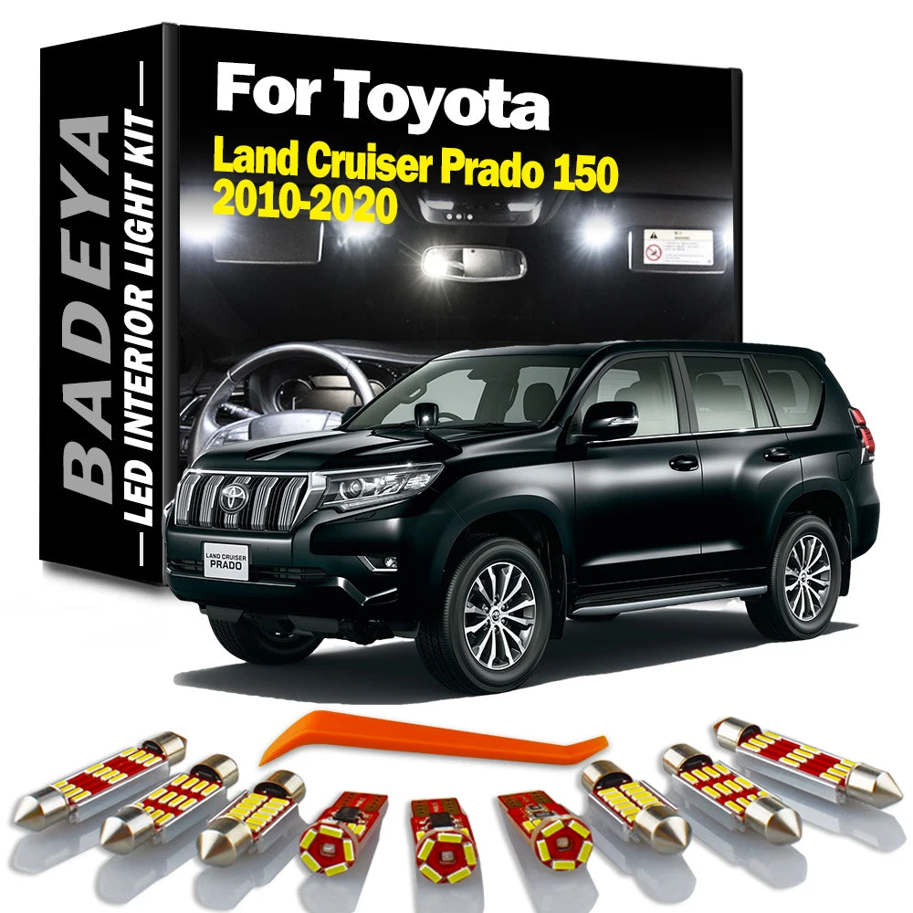 BADEYA 18Pcs LED Interior Map Dome Trunk Light Kit For Toyota Land Cruiser Prado 150 For P
