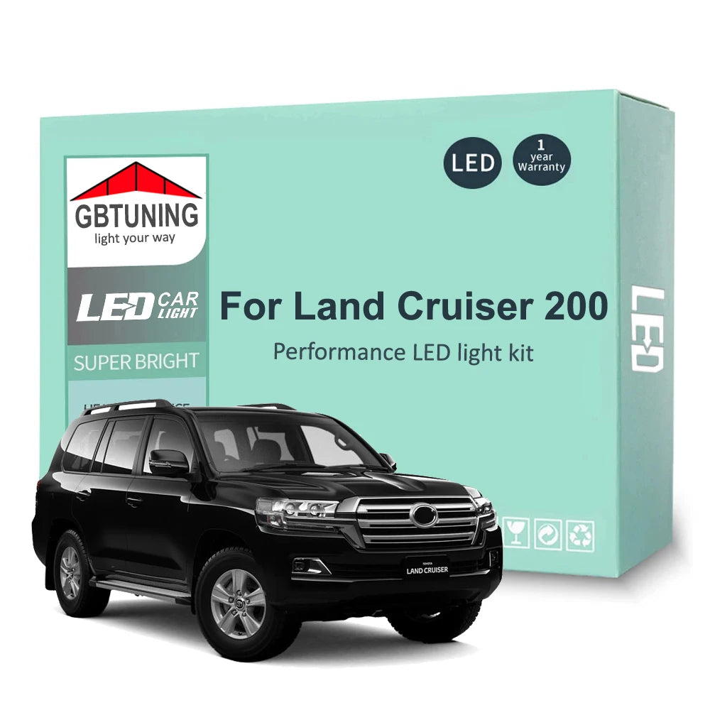 16-Piece LED Interior Light Kit for Toyota Land Cruiser 200 Series LC200 2008-2017 - Canbus Dome Map Door Trunk Bulbs...