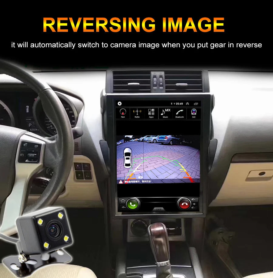 15" Android 14 Tesla Car GPS Navigation For TOYOTA Land Cruiser Prado 2014-2017 Head Unit