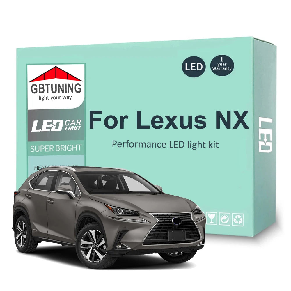 8-Piece LED Interior Light Kit for Lexus NX NX200 NX200t NX300h - Canbus Error-Free Bulbs | AUTOKITSHOP
