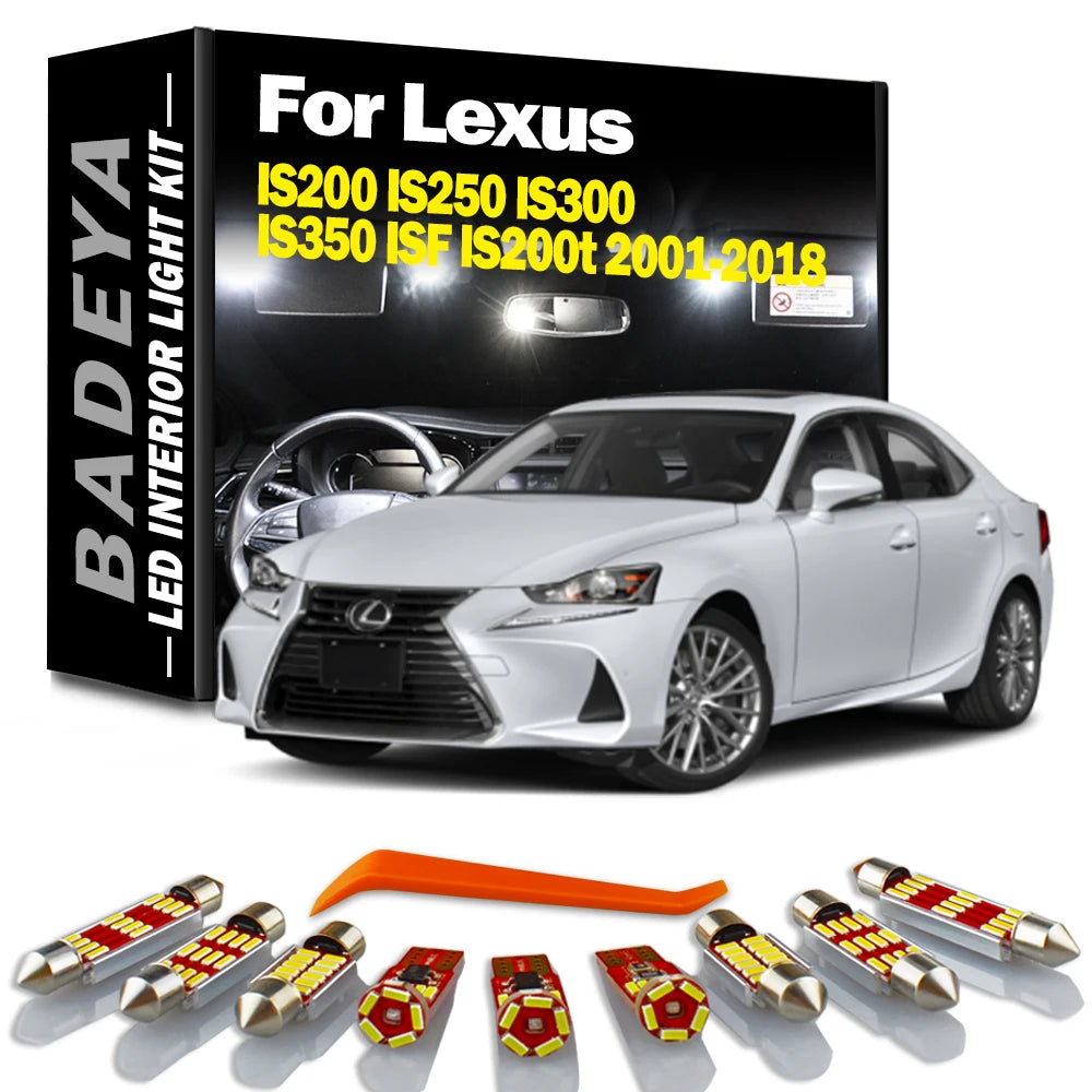 BADEYA Canbus Car Accessories LED Interior Reading Trunk Plate Light Kit For Lexus IS200 I