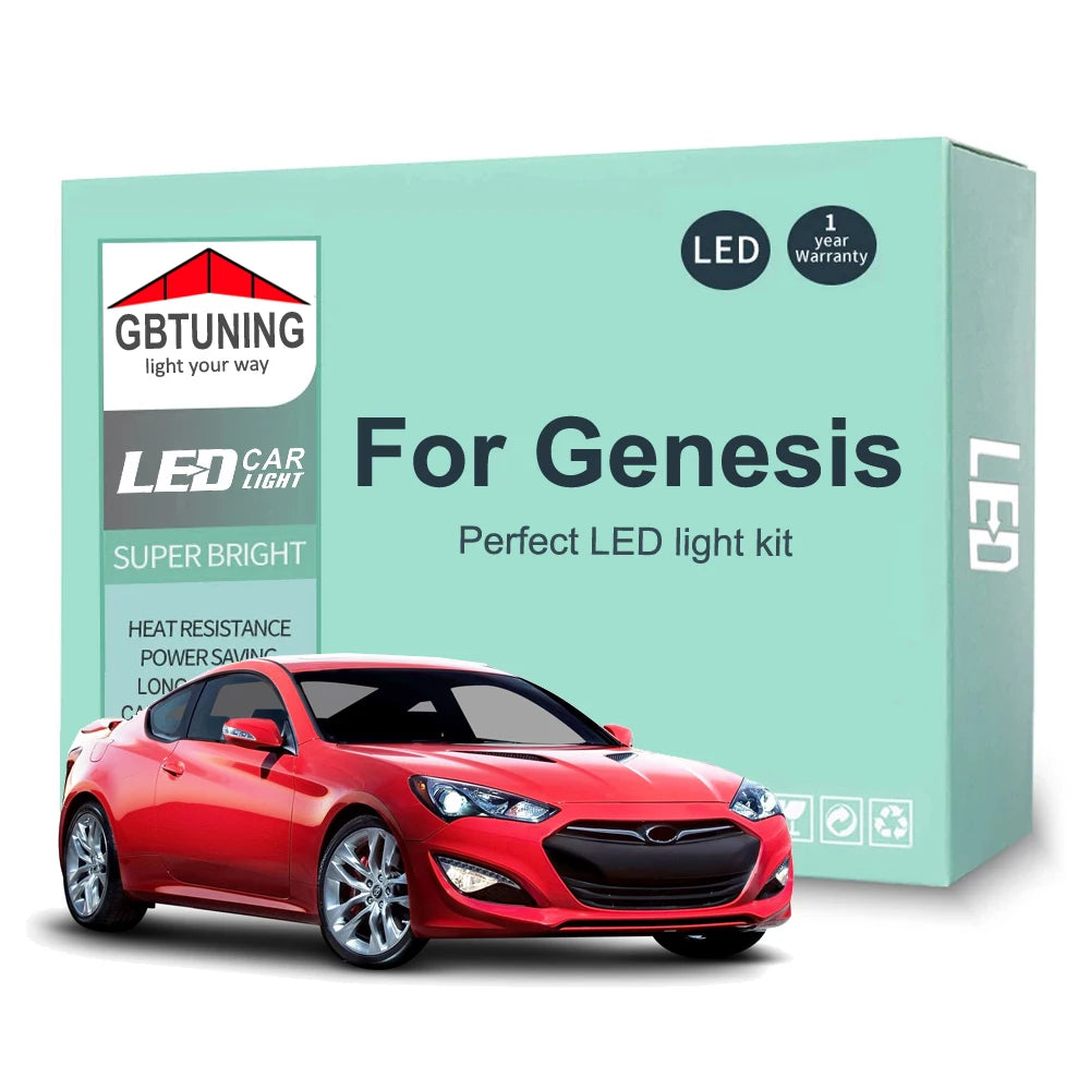 LED Interior Light Kit for Hyundai Genesis Coupe Sedan 2008-2013 - Canbus Dome Map Door Trunk Bulbs | AUTOKITSHOP