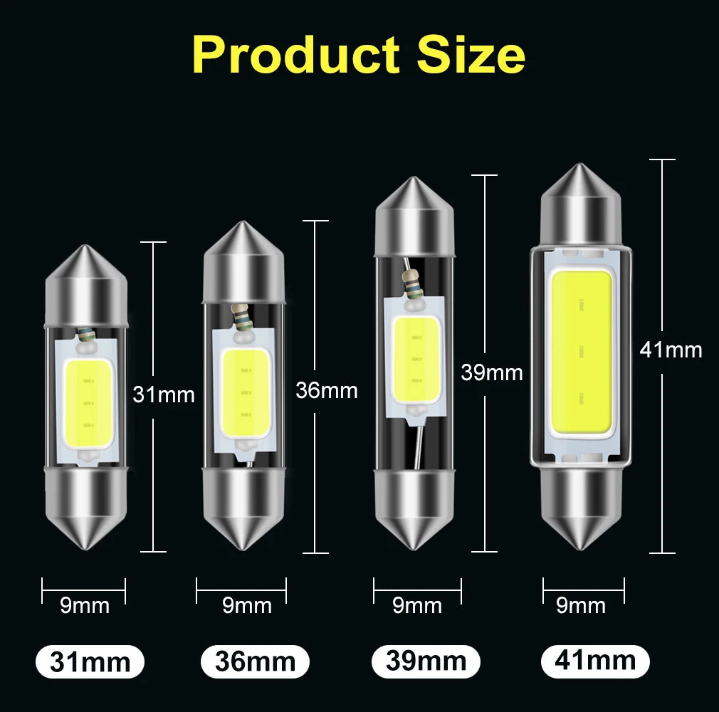 1-Piece LED Interior Light Kit for C10W C5W - Canbus Error-Free Interior Bulbs