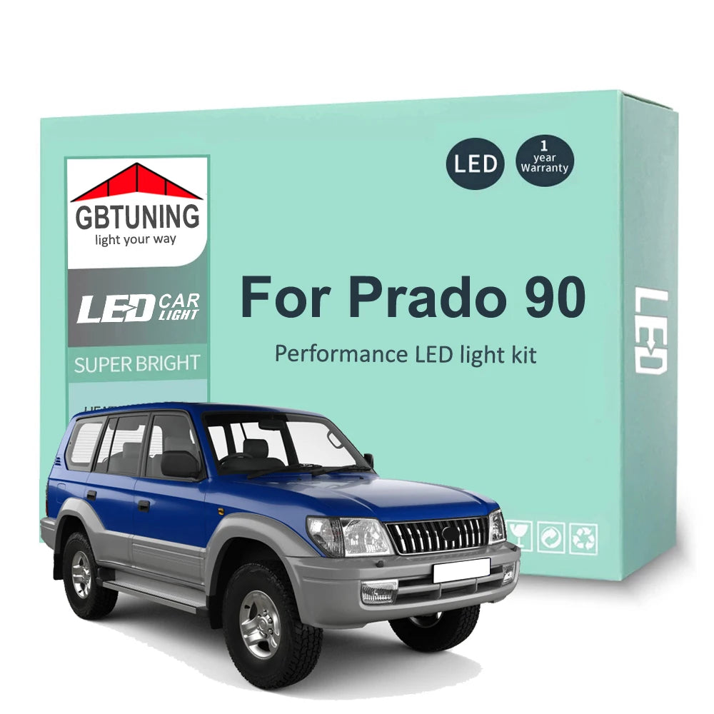 12-Piece LED Interior Light Kit for Toyota Prado 90 - Canbus Error-Free Bulbs | AUTOKITSHOP