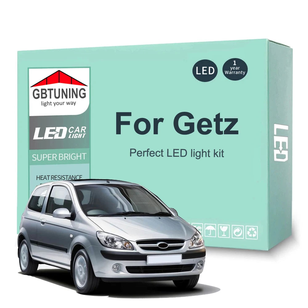 10-Piece LED Interior Light Kit for Hyundai Getz - Canbus Error-Free Bulbs | AUTOKITSHOP