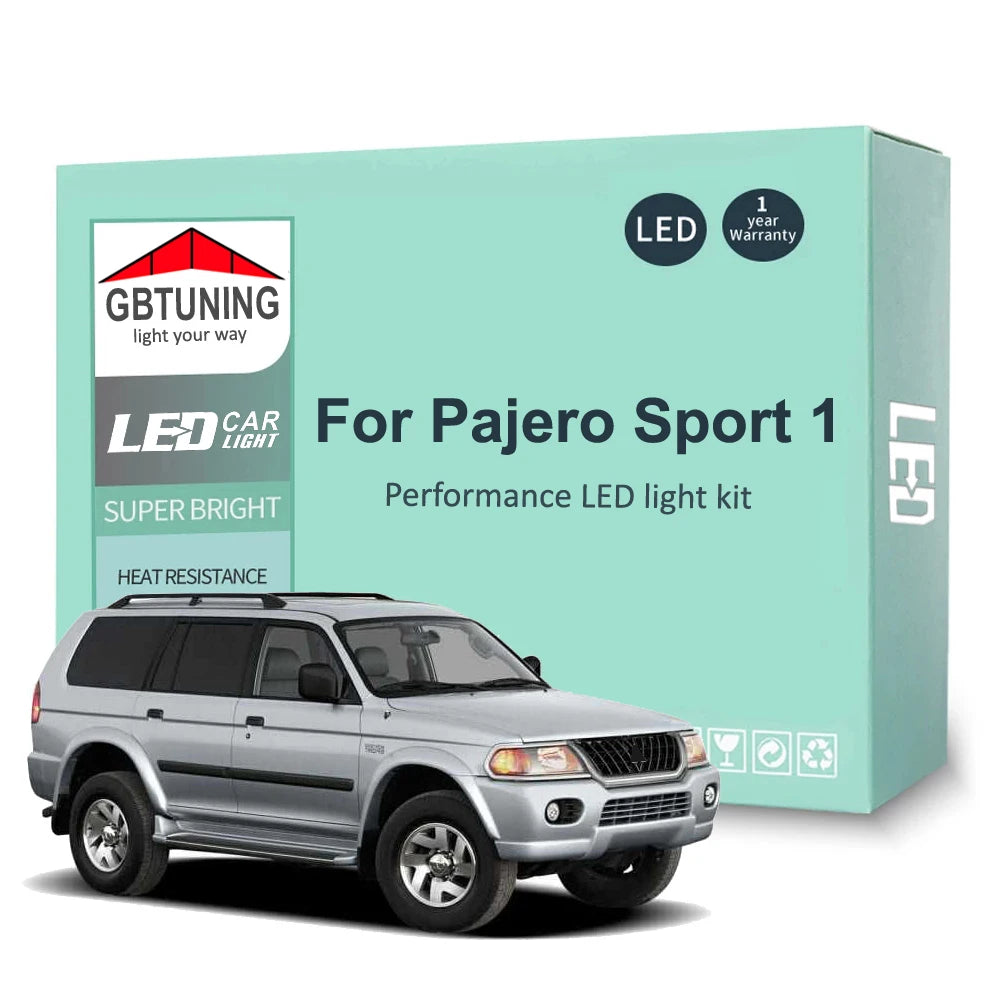 13-Piece LED Interior Light Kit for Mitsubishi Pajero Montero Shogun Sport Nativa Challenger 1 MK1 1996-2007 - Canbus...