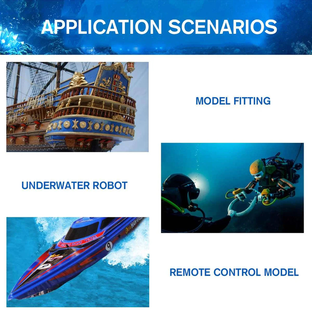 DC 12V~24V Electric Turbine Power 4 Blade Underwater Thruster CW CCW Propeller 3-phase bru