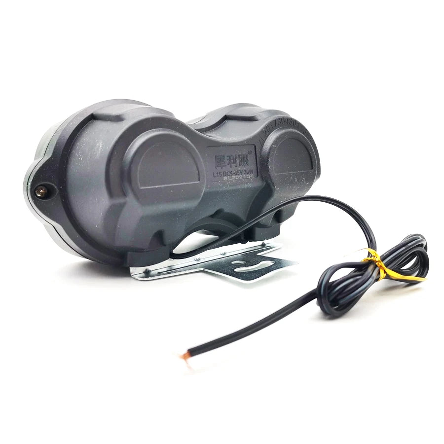 12V 30W 18LED Dual Motorcycle Spot Light Fog Driving Lamp Twin Headlight White