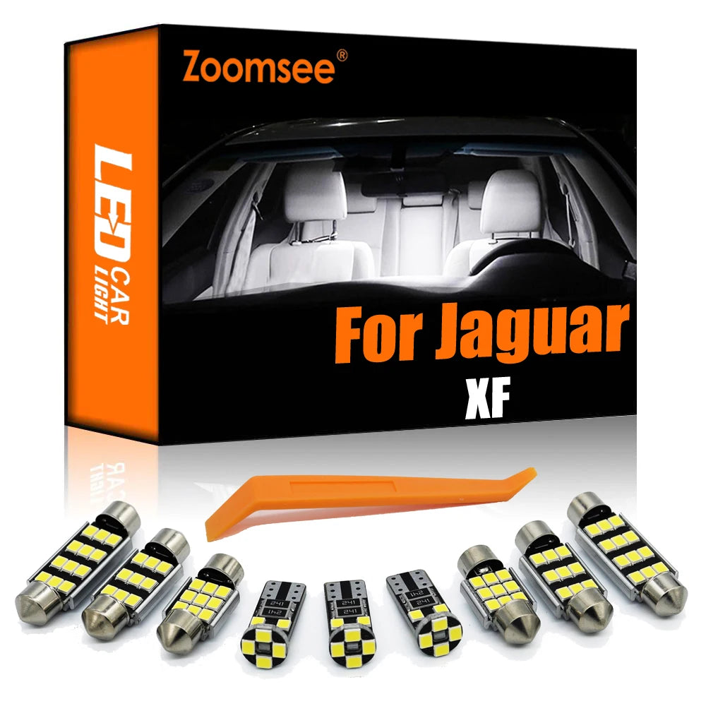 13-Piece LED Interior Light Kit for Jaguar XF 2009-2015 - Canbus Dome Map Door Trunk Bulbs | AUTOKITSHOP