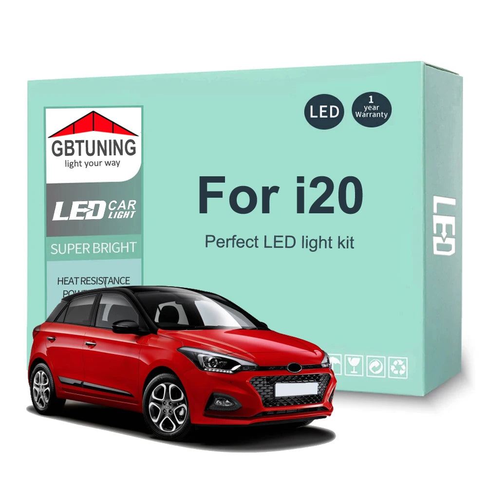 LED Interior Light Kit for Hyundai i20 MK1 MK2 PB GB IB 2008-2016 - Canbus Dome Map Door Trunk Bulbs | AUTOKITSHOP