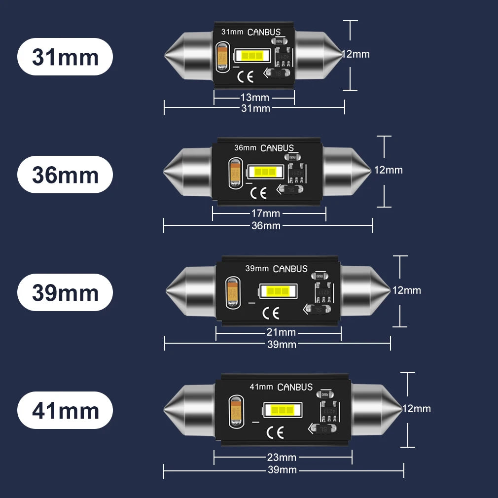 C5W C10W Festoon 31mm 36mm 39mm 41mm LED Bulbs Canbus Error Free Super Bright CSP Chips Au