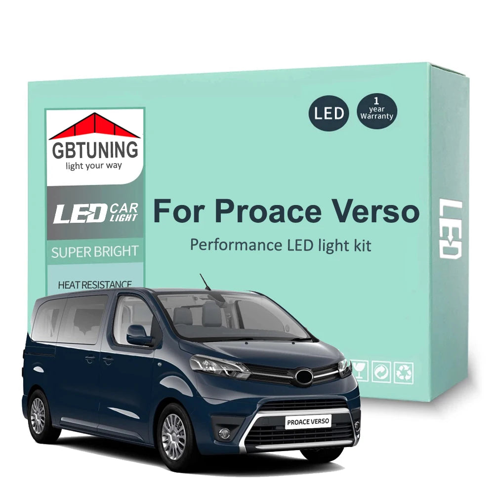 15-Piece LED Interior Light Kit for Toyota Proace Verso - Canbus Error-Free Bulbs | AUTOKITSHOP