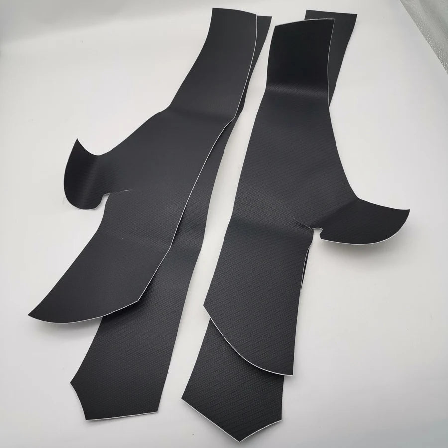 set Front+Rear Door Sill Cover Trim Carbon Fiber Look For Tesla Model 3 2017-2019