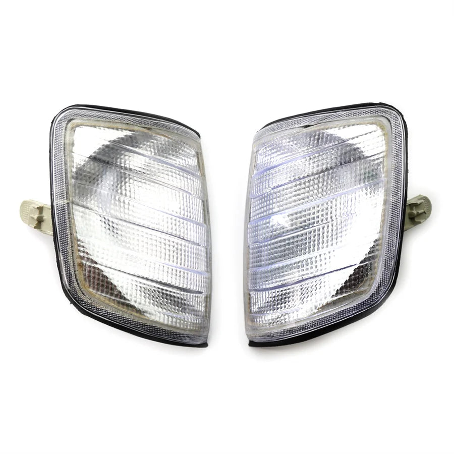 1 Pair (Right + Left) Clear Corner Light Turn Signal Lights For Benz E-Class W124 1985-199