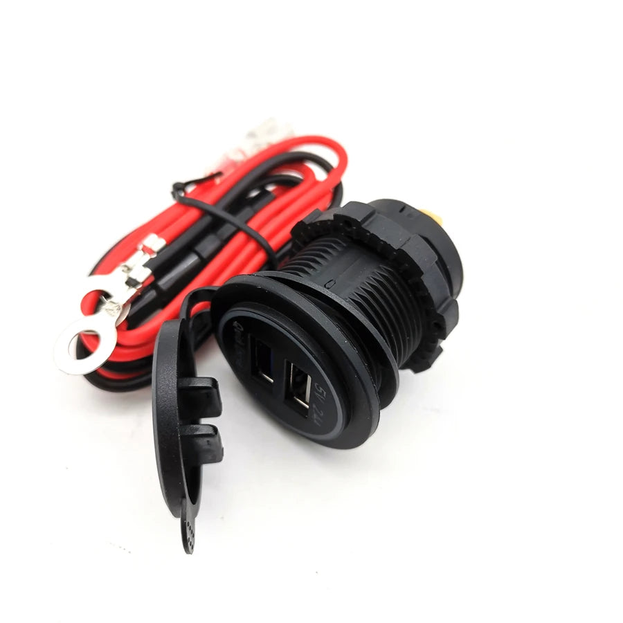 Dual USB Charger Socket Power Outlet Quick Charge for Car Boat Marine Rv Mobile